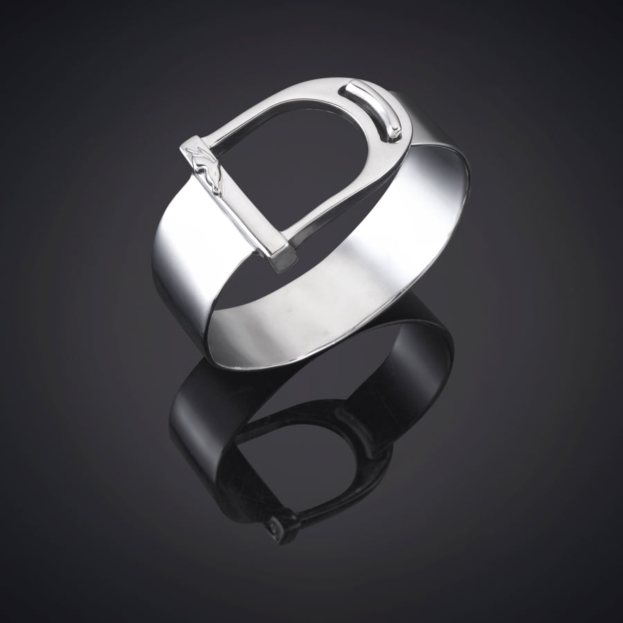 Stirrup Lock Cuff Sterling Silver