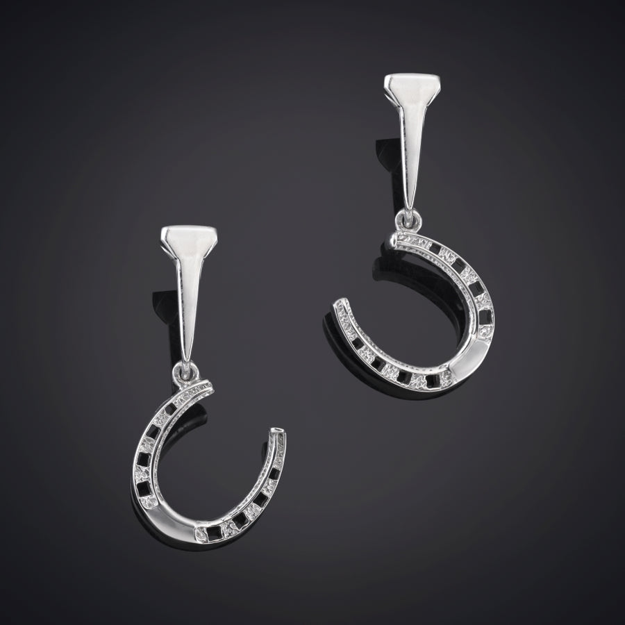 Lucky Horseshoe Earrings Sterling Silver