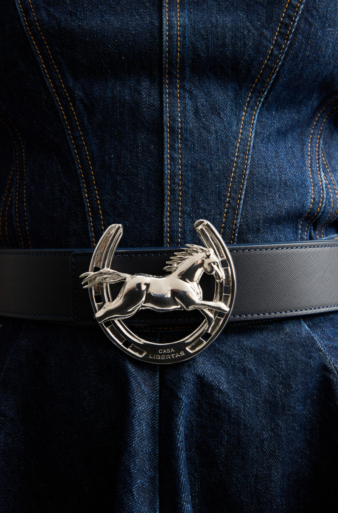 Wild Horse ArtBuckle Large Sterling Silver
