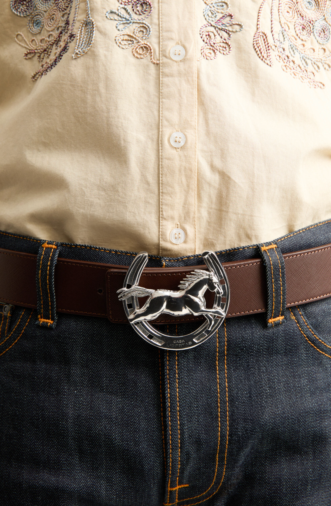 Wild Horse ArtBuckle Large Sterling Silver