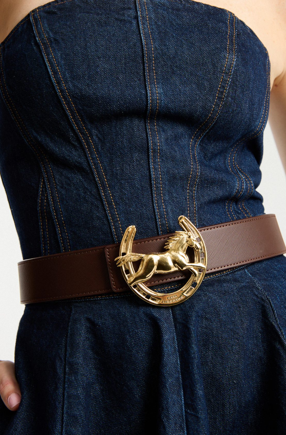 Wild Horse ArtBuckle Large Vermeil Gold