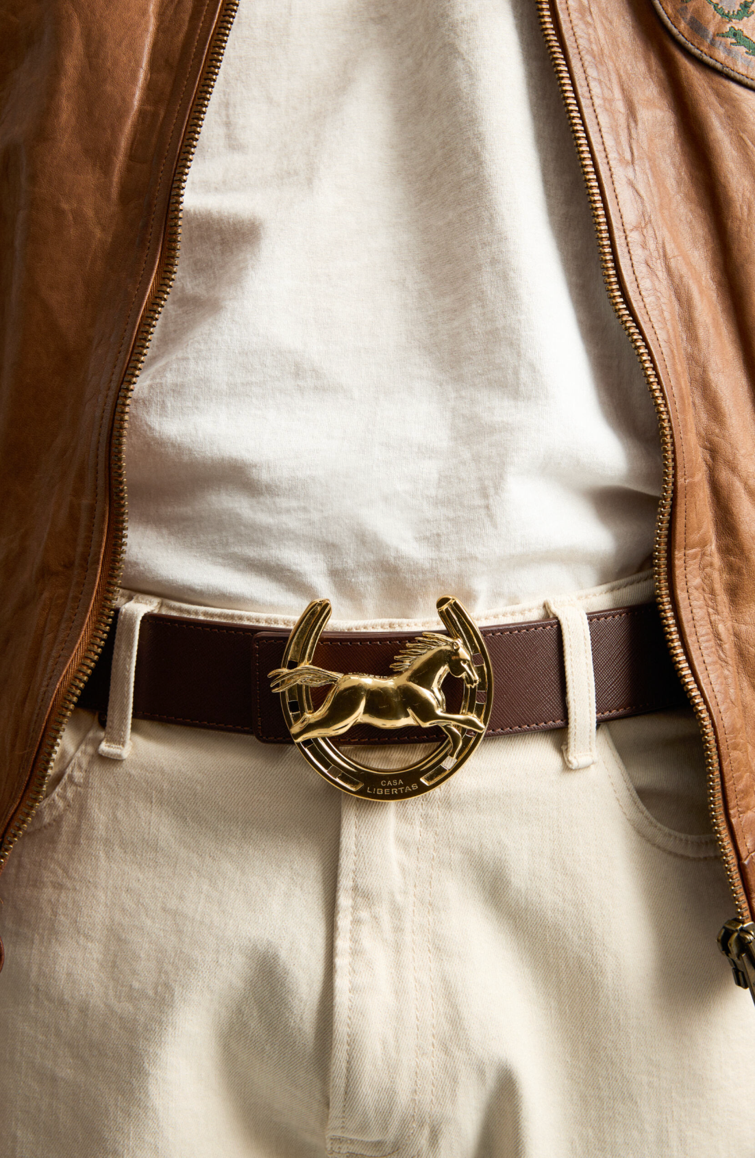 Wild Horse ArtBuckle Large Vermeil Gold