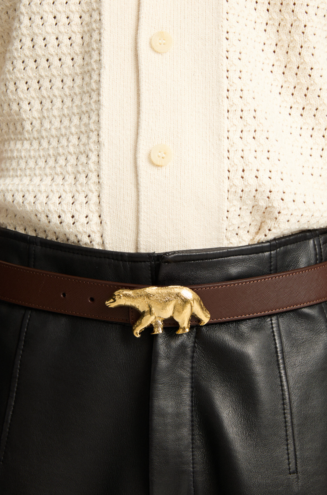Baby Polar Bear ArtBuckle Grande Oro Vermeil