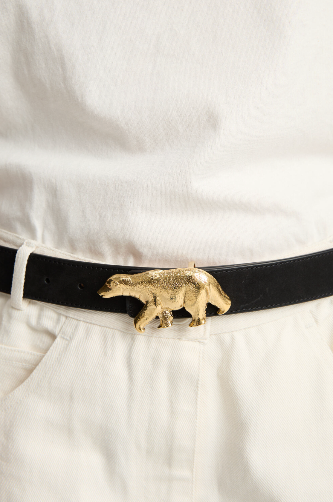 Baby Polar Bear ArtBuckle Grande Oro Vermeil