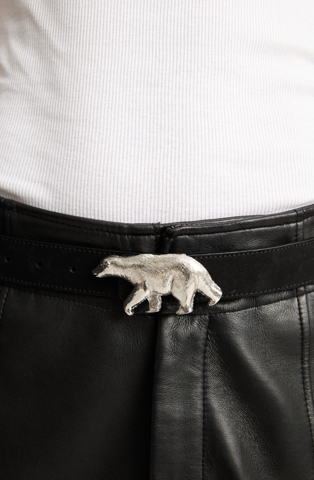 Baby Polar Bear ArtBuckle Pequeño Plata de Ley Rodiada