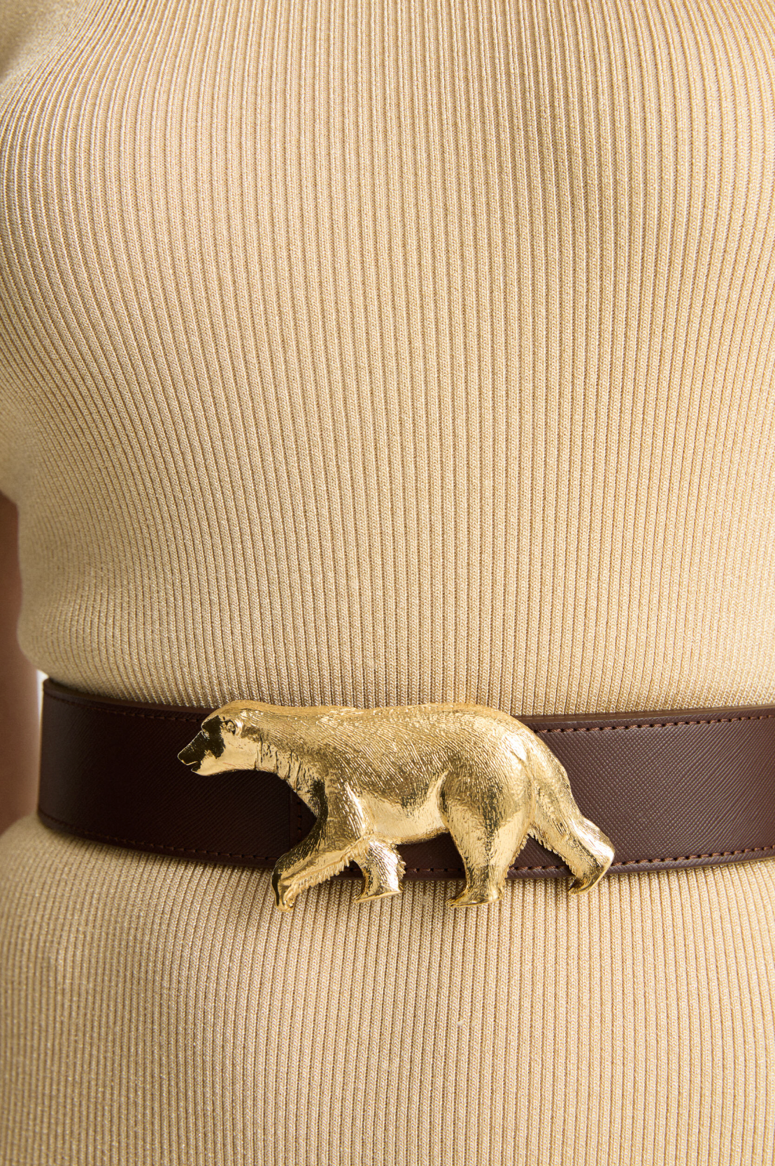 Polar Bear ArtBuckle Grande Oro Vermeil