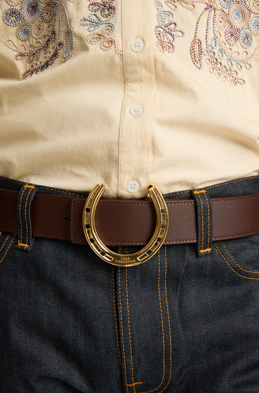 Horseshoe ArtBuckle Large Vermeil Gold