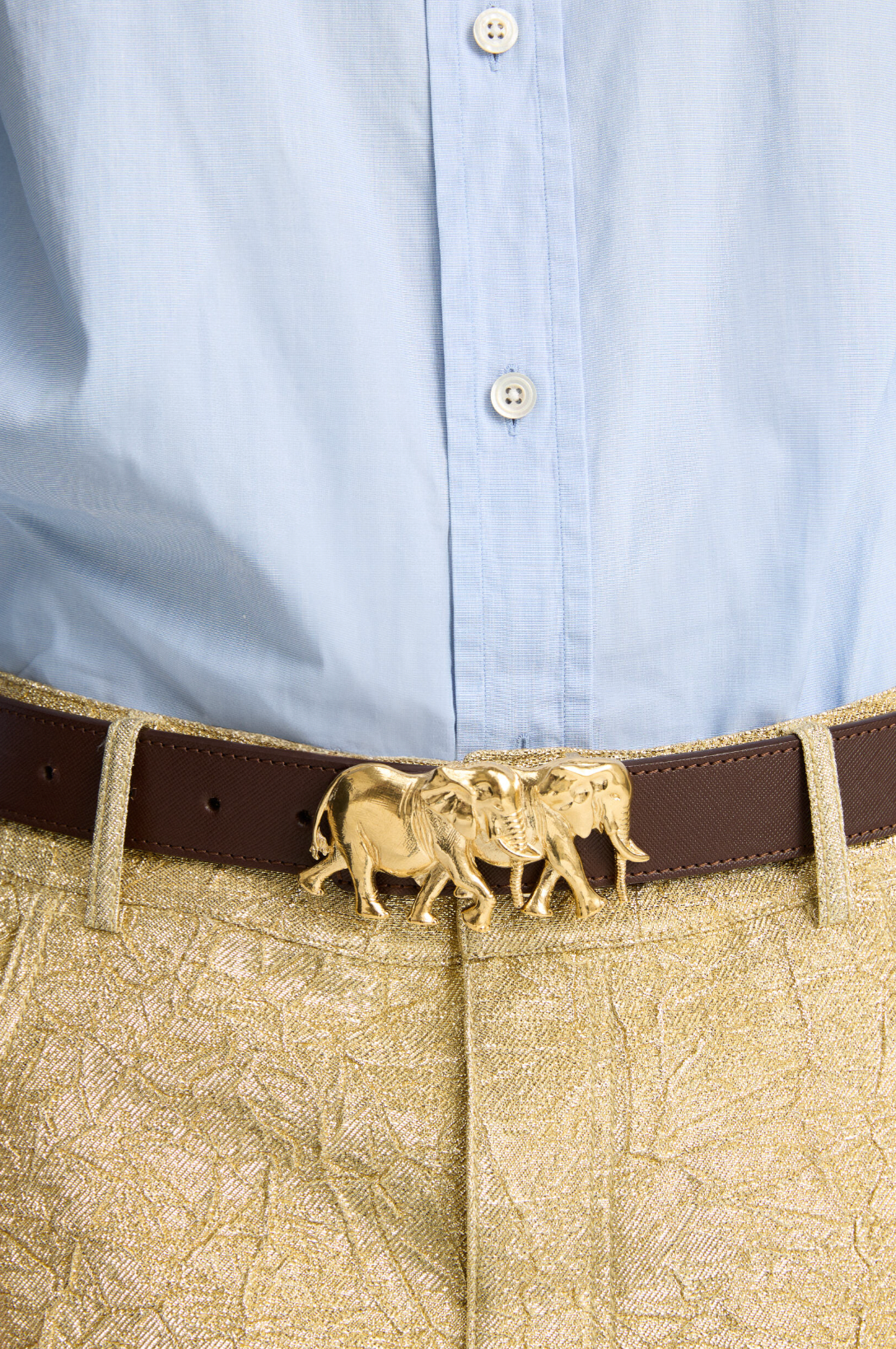 Elephants ArtBuckle Pequeño Oro Vermeil