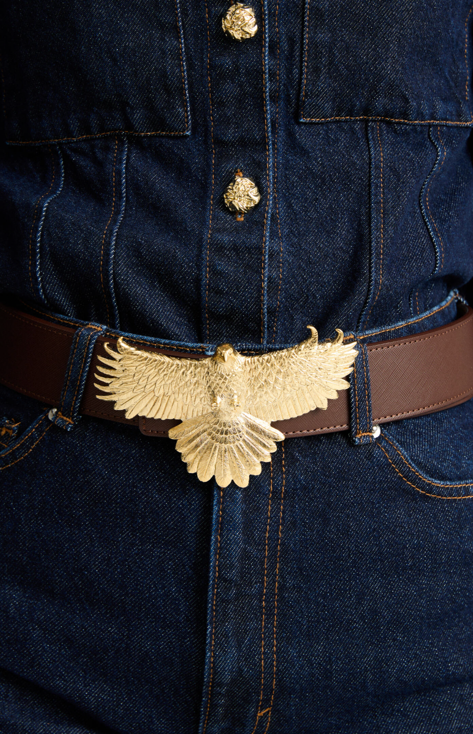 Eagle ArtBuckle Grande Oro Vermeil
