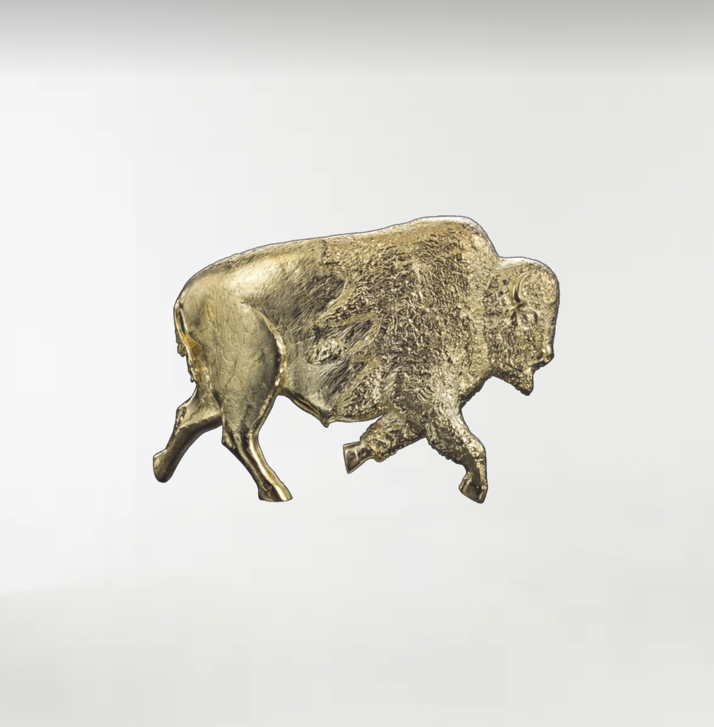 Bison ArtBuckle Pequeño Oro Vermeil