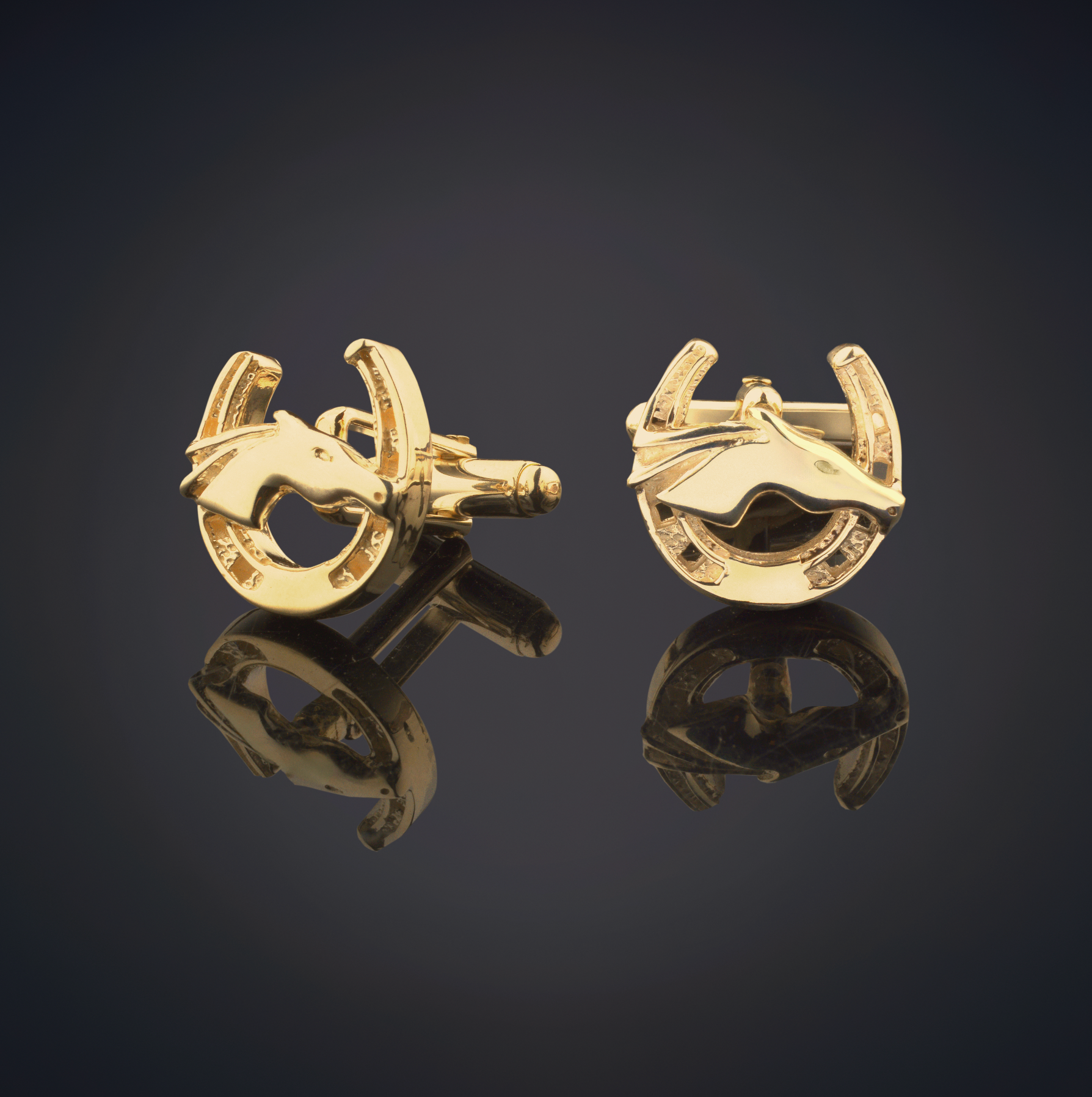Wild Horse Cufflinks Vermeil Gold