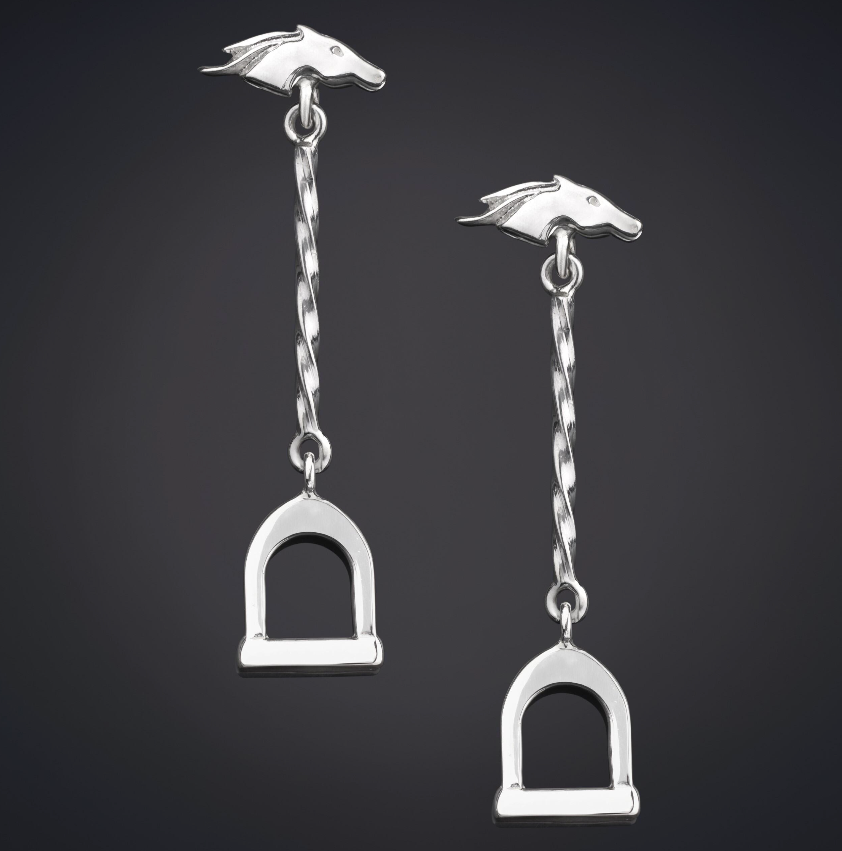 Libertas Stick Stirrup Earrings Sterling Silver