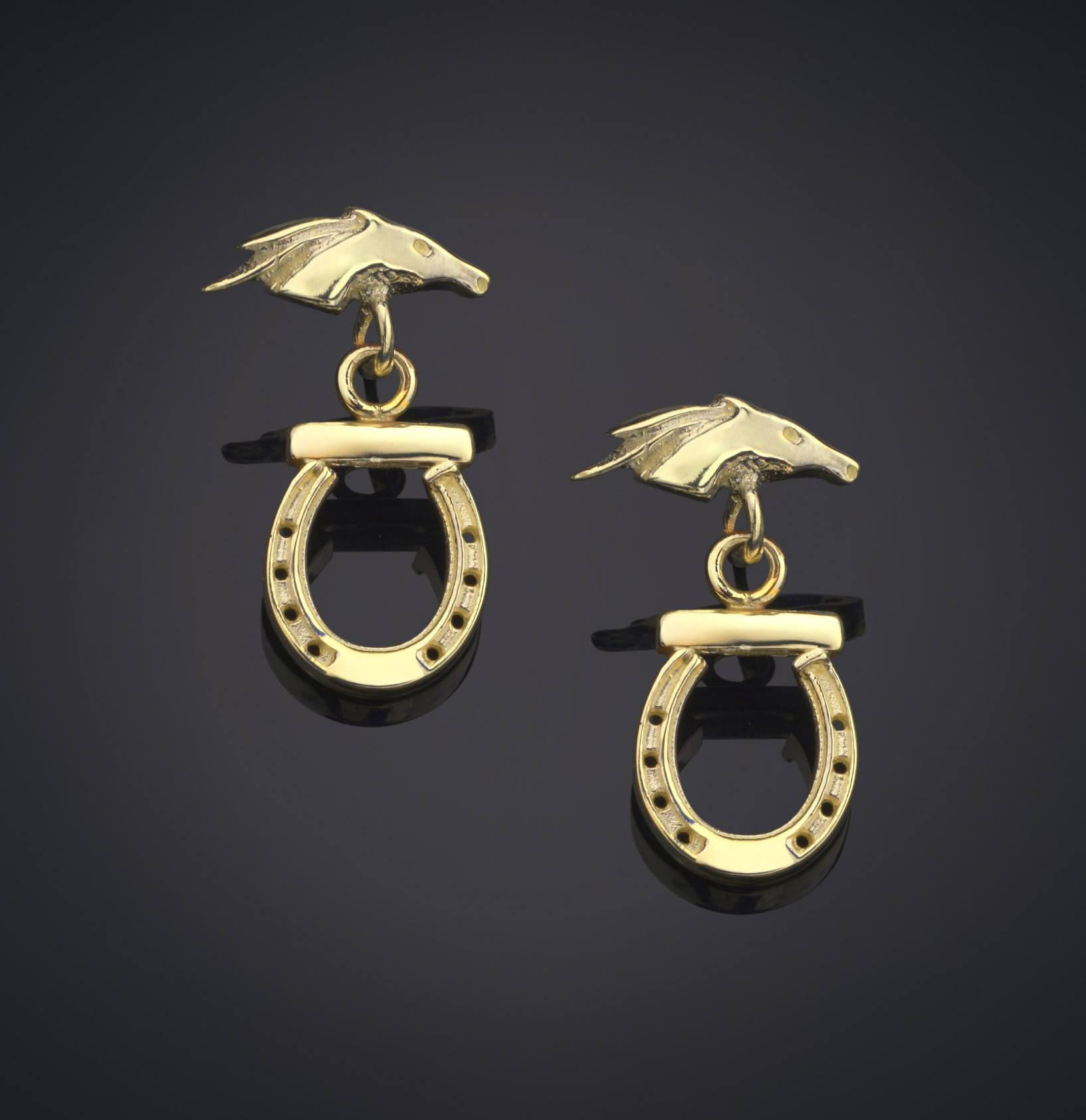 Libertas Lucky Horseshoe Pendientes Oro Vermeil