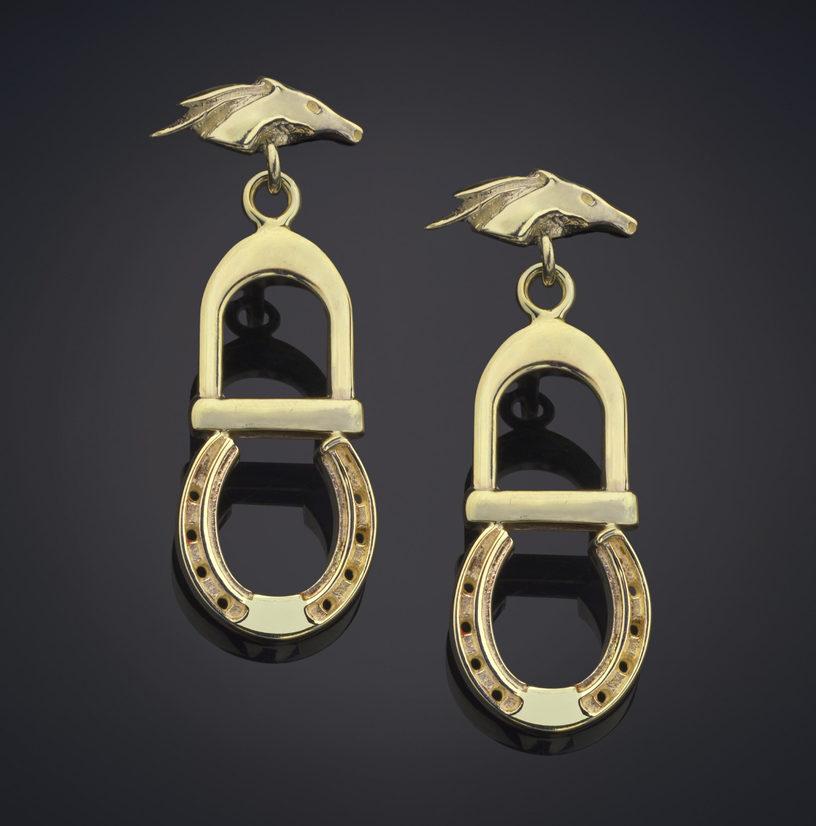 Libertas Gallop Pendientes Oro Vermeil