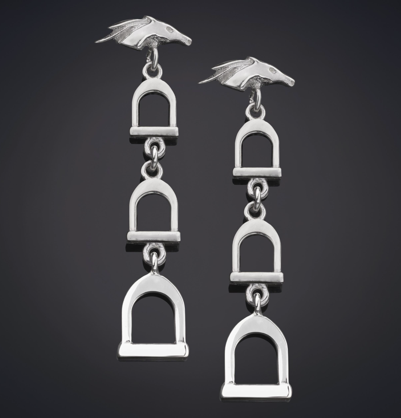 Libertas Triple Stirrups Earrings Sterling Silver