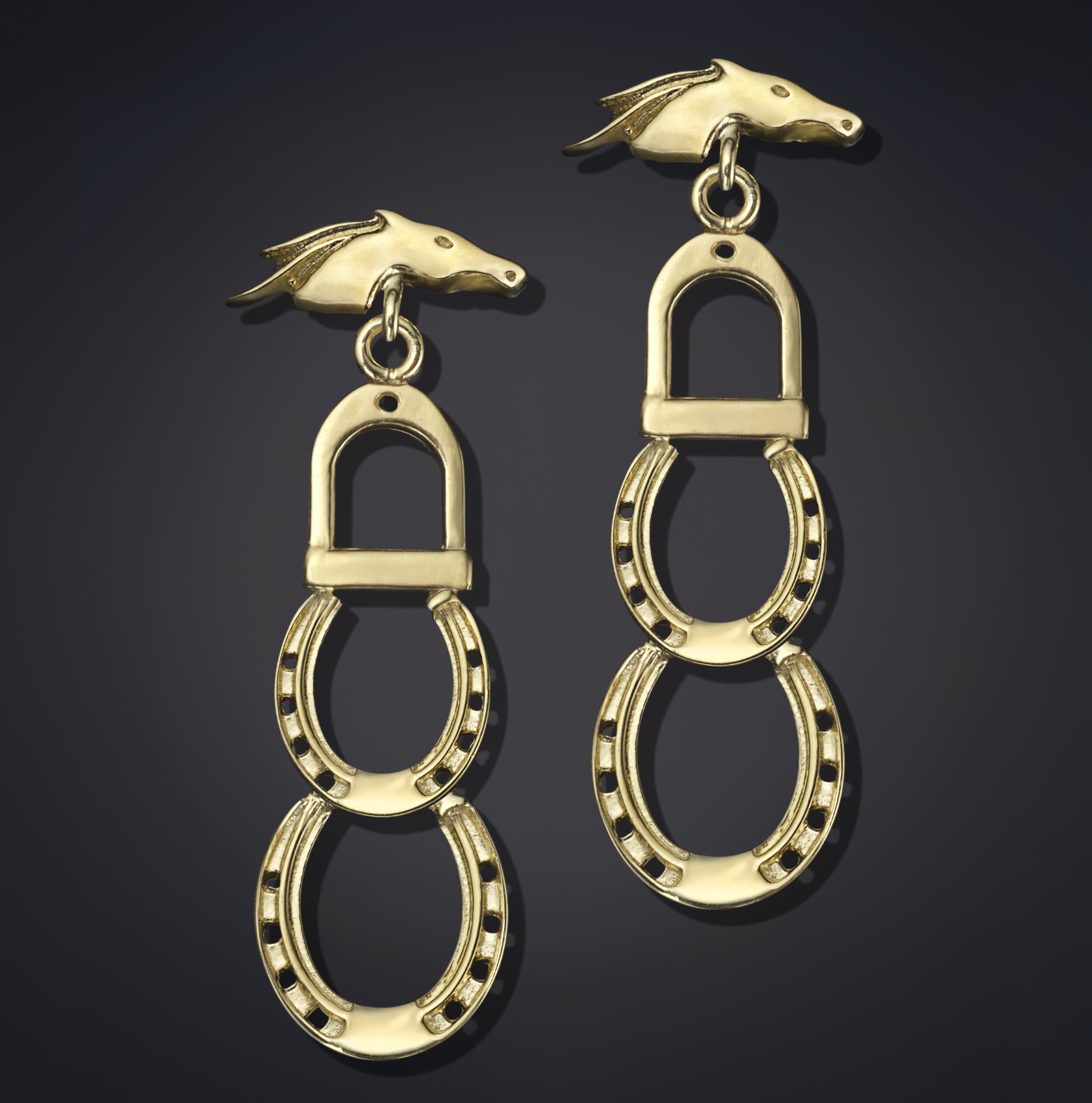 Double Gallop Earrings Vermeil Gold