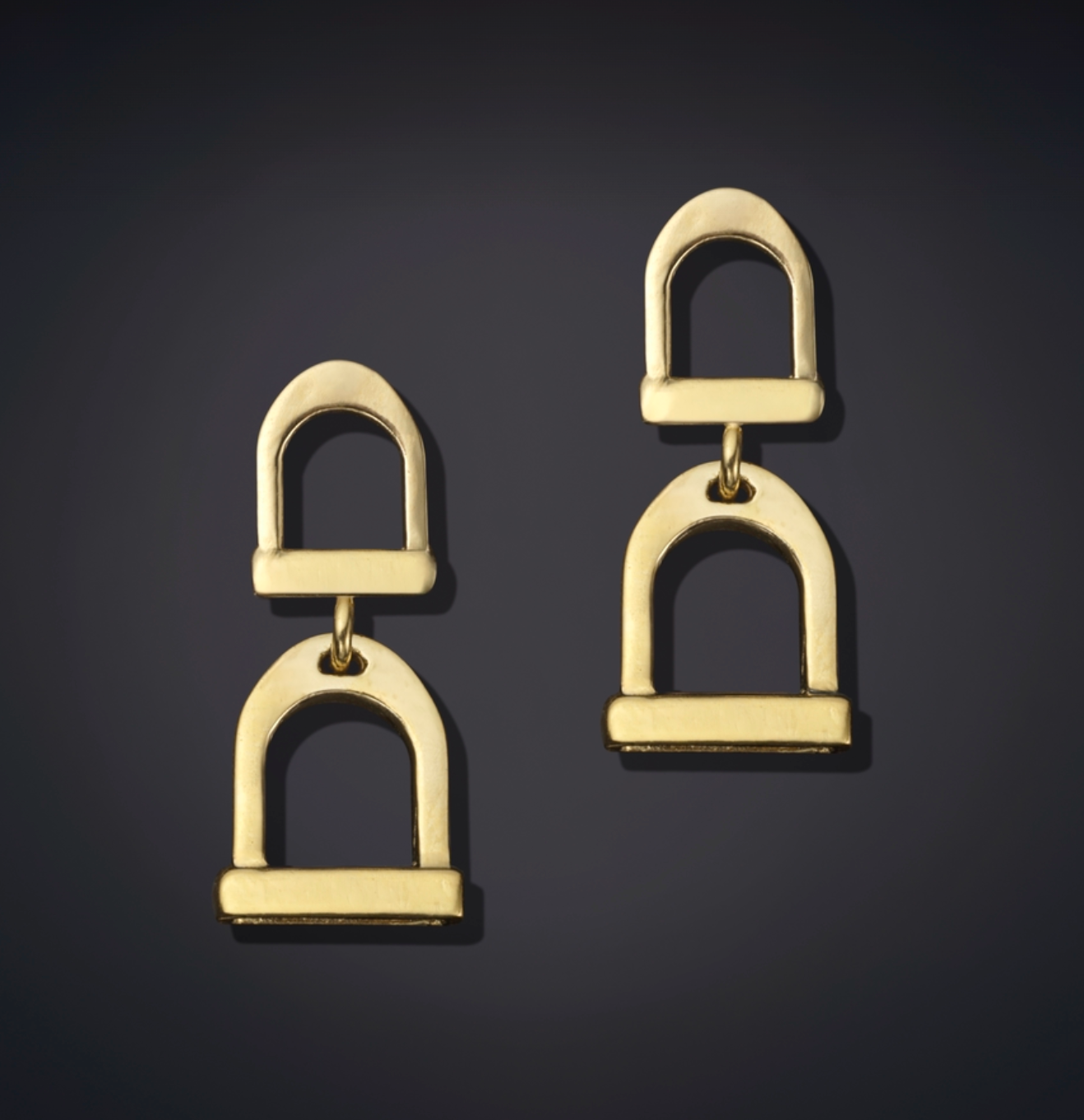 Double Stirrup Earrings Vermeil Gold