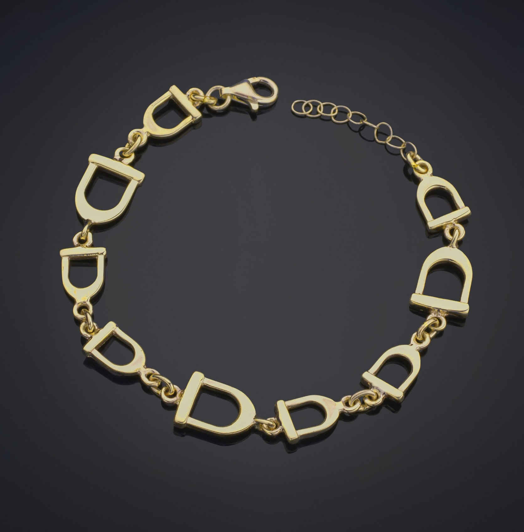 Horse & Pony Stirrup Bracelet Vermeil Gold
