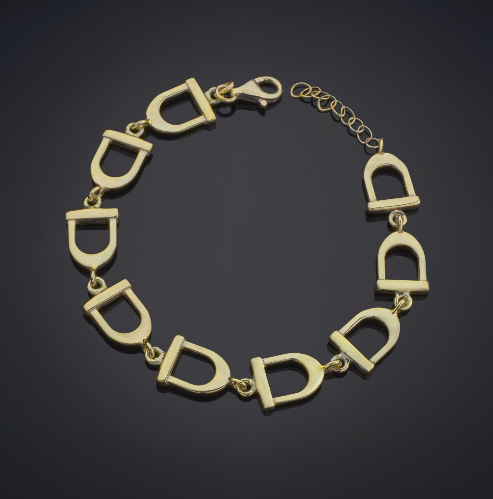 Horse Stirrup Brazalete Oro Vermeil