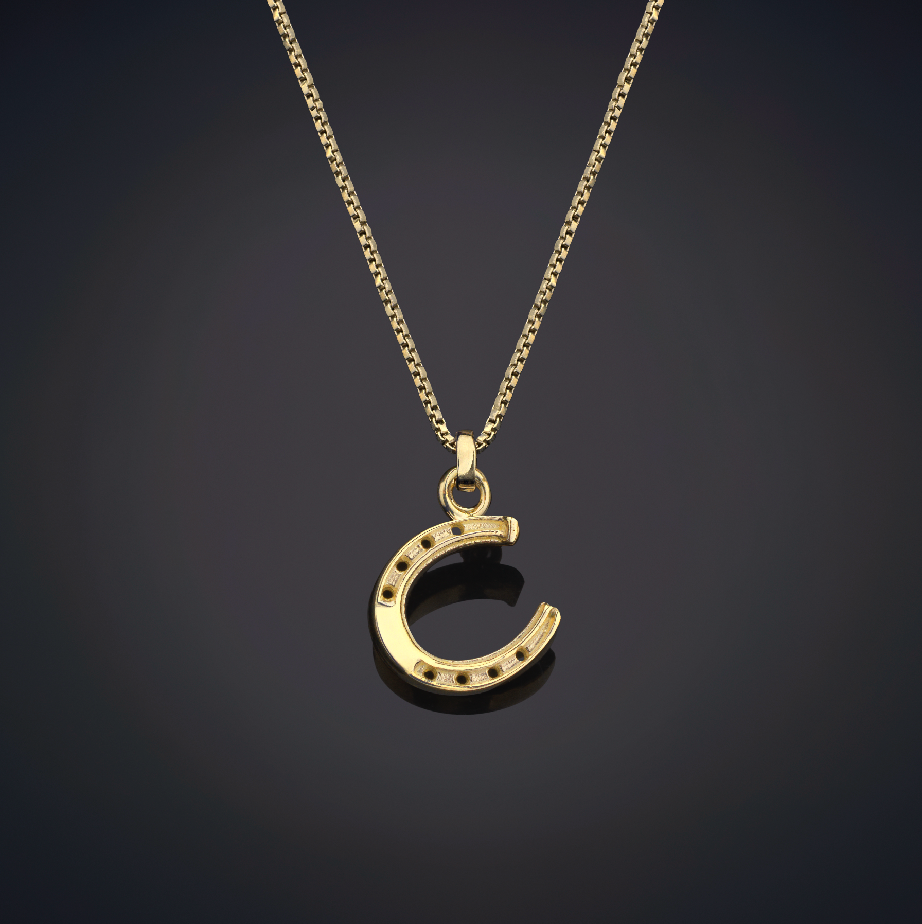 Lucky Horseshoe Necklace Vermeil Gold