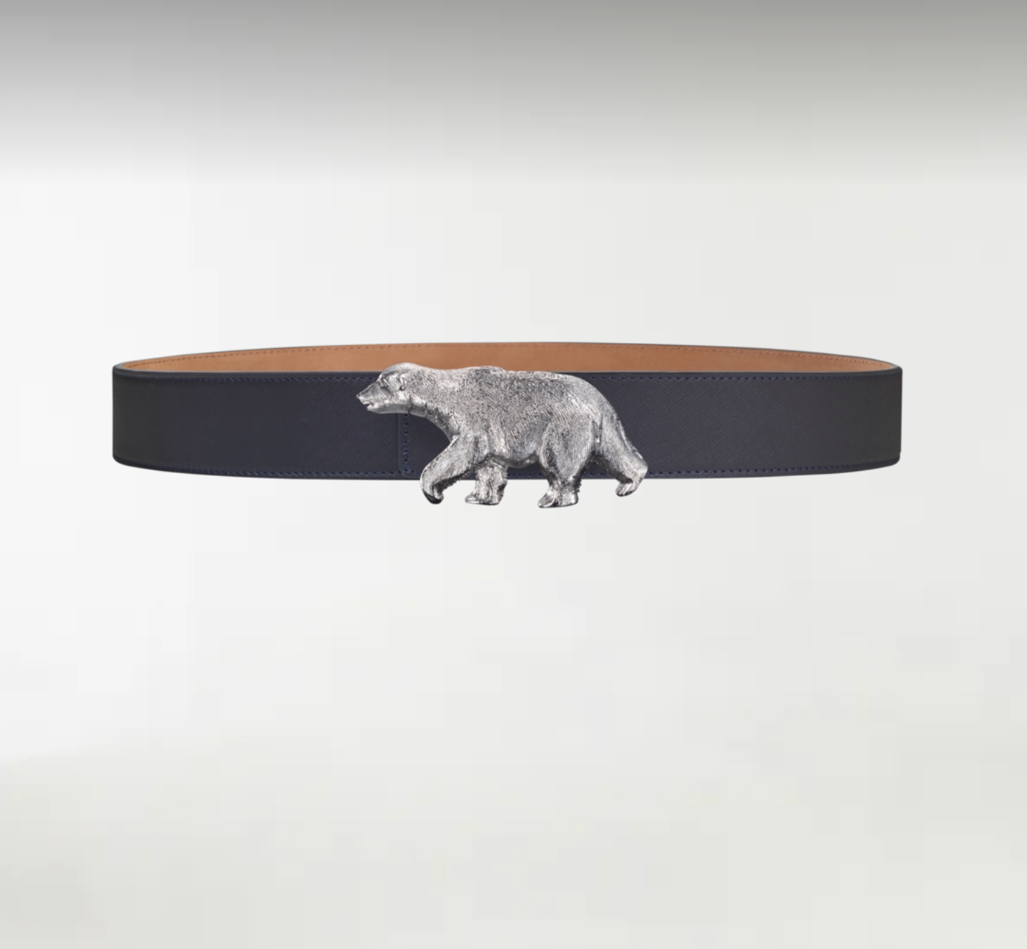 Baby Polar Bear ArtBuckle Pequeño Plata de Ley Rodiada
