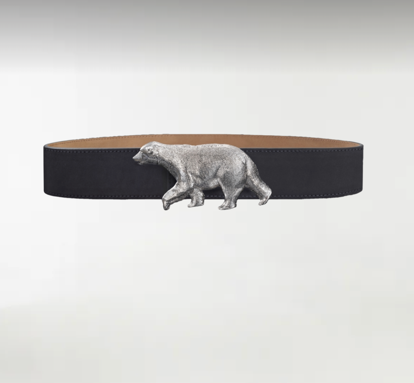 Polar Bear ArtBuckle Grande Plata de Ley Rodiada