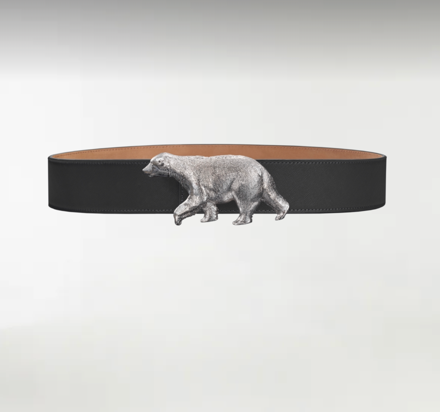 Polar Bear ArtBuckle Grande Plata de Ley Rodiada