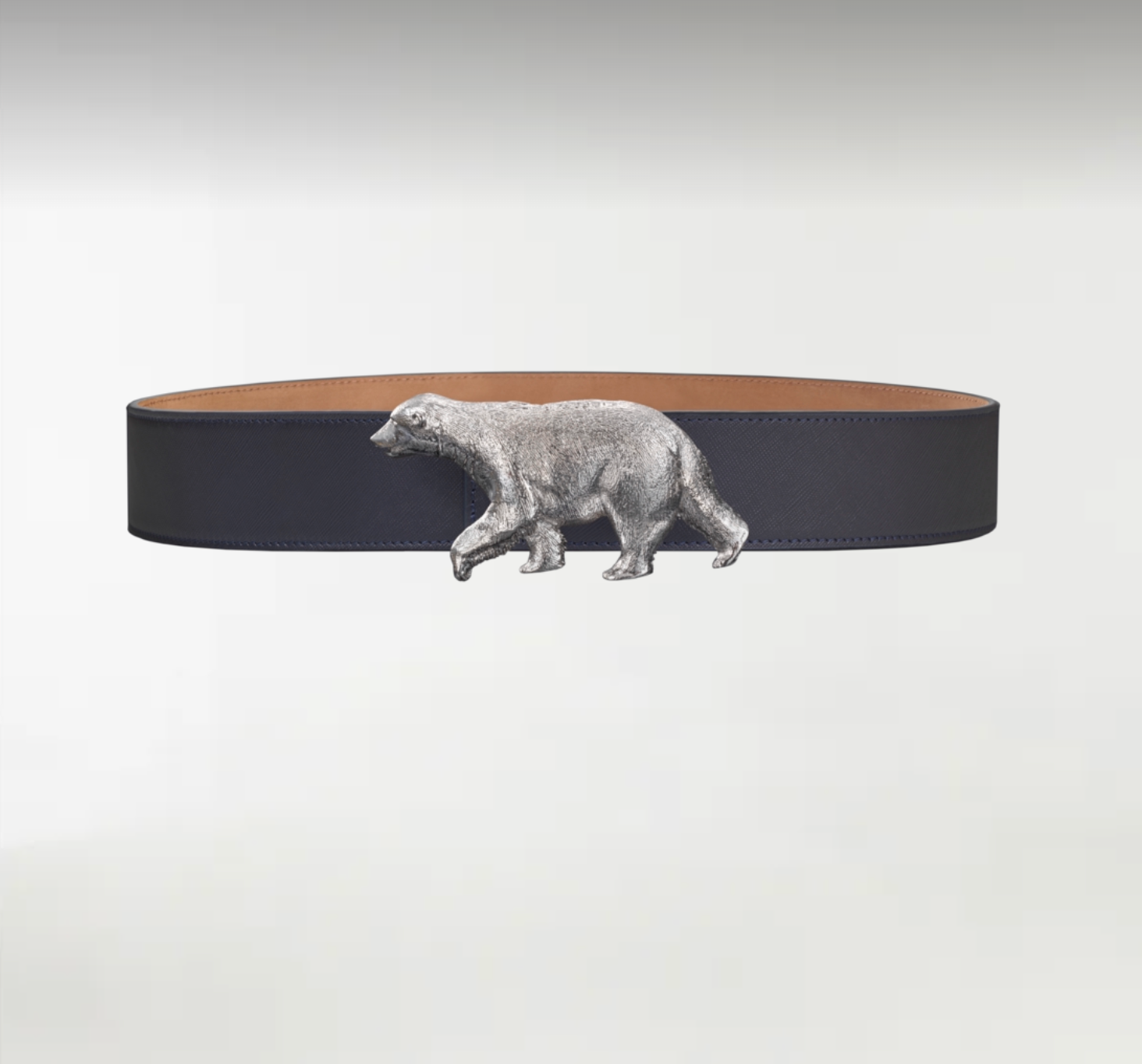 Polar Bear ArtBuckle Grande Plata de Ley Rodiada