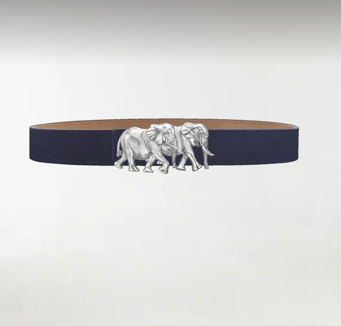 Elephants ArtBuckle Pequeño Plata de Ley Rodiada