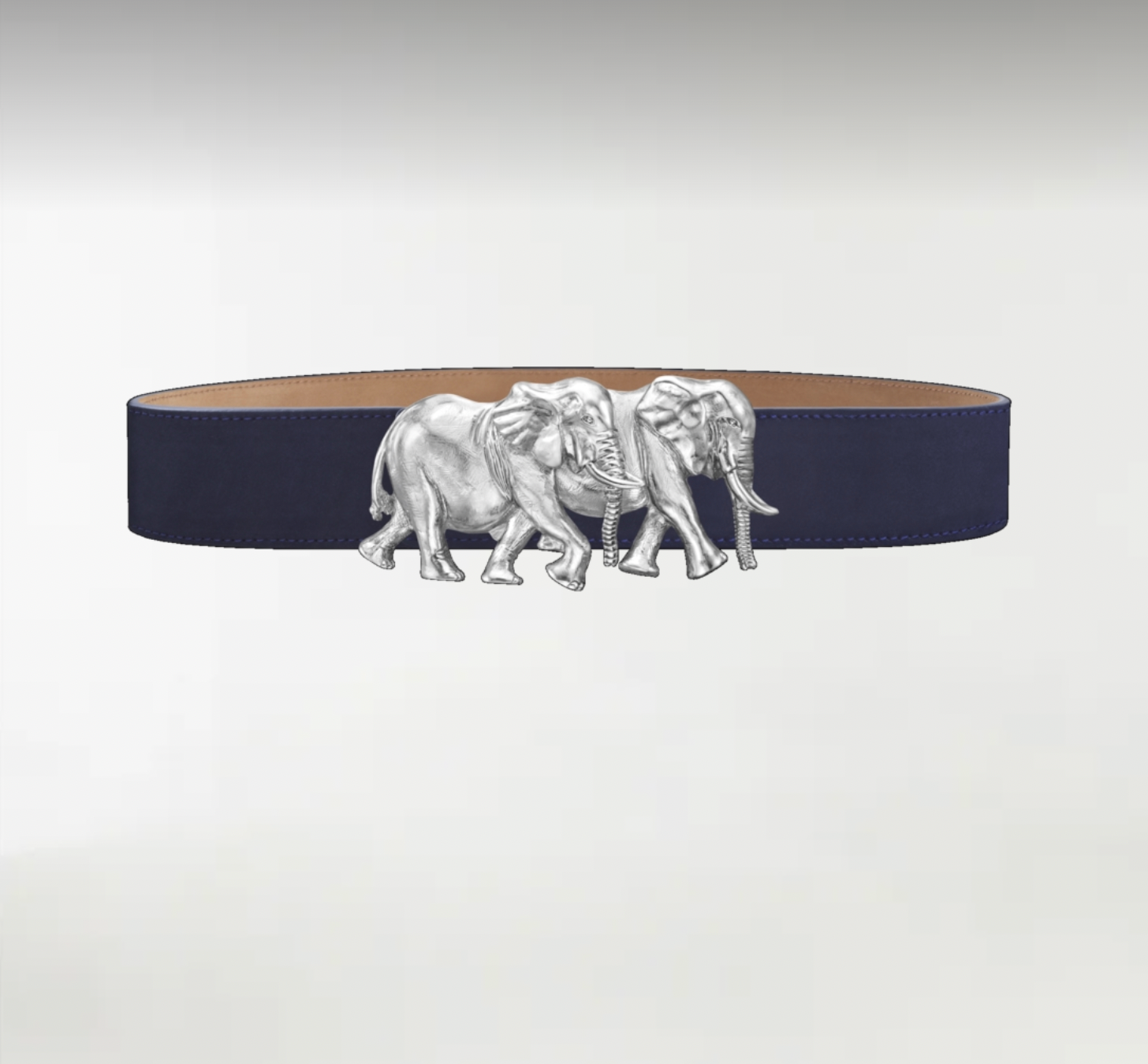 Elephants ArtBuckle Grande Plata de Ley Rodiada