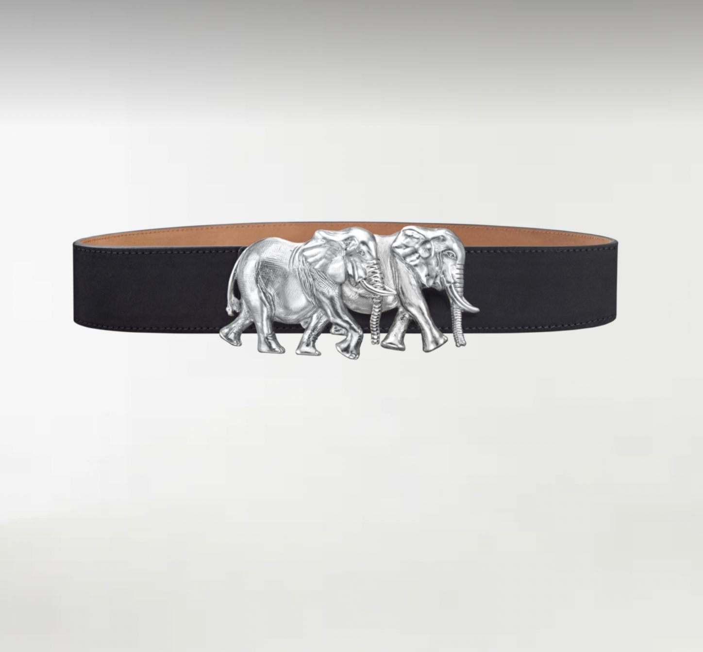 Elephants ArtBuckle Grande Plata de Ley Rodiada