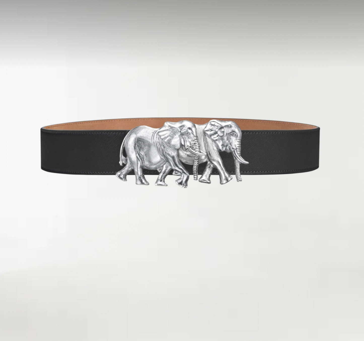 Elephants ArtBuckle Grande Plata de Ley Rodiada