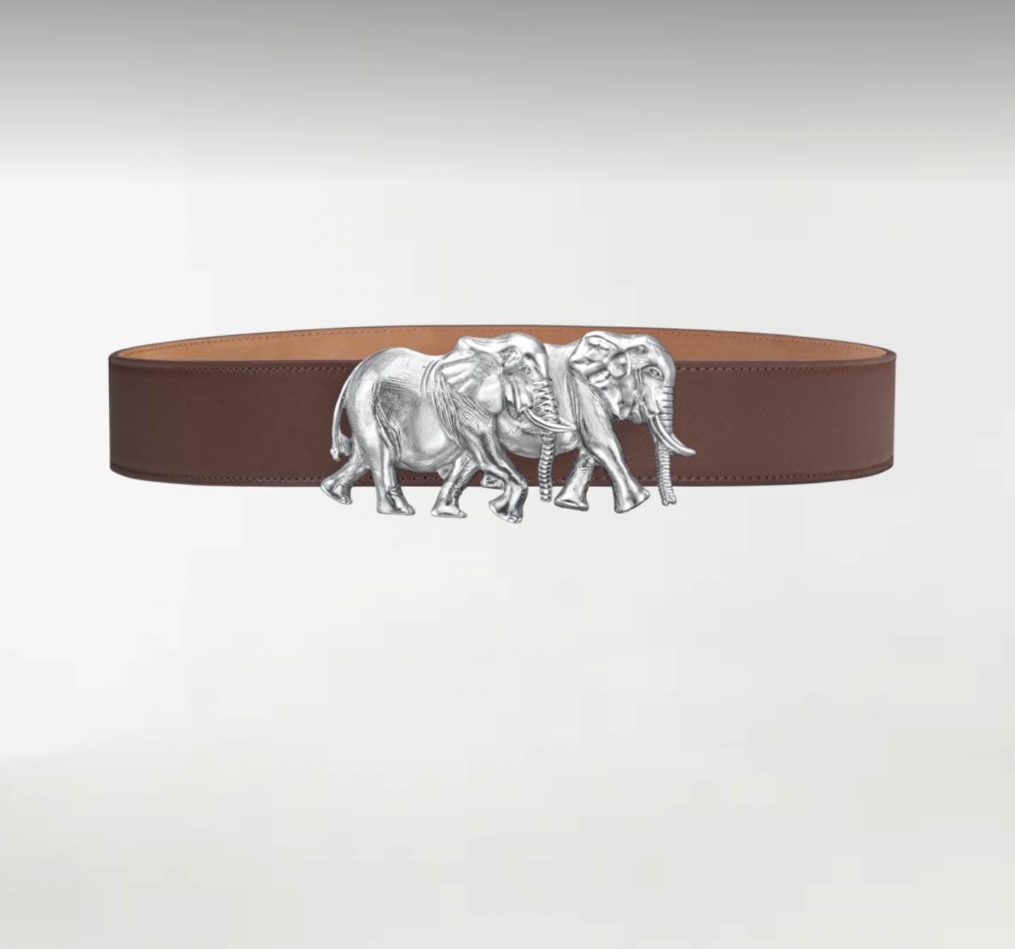 Elephants ArtBuckle Grande Plata de Ley Rodiada