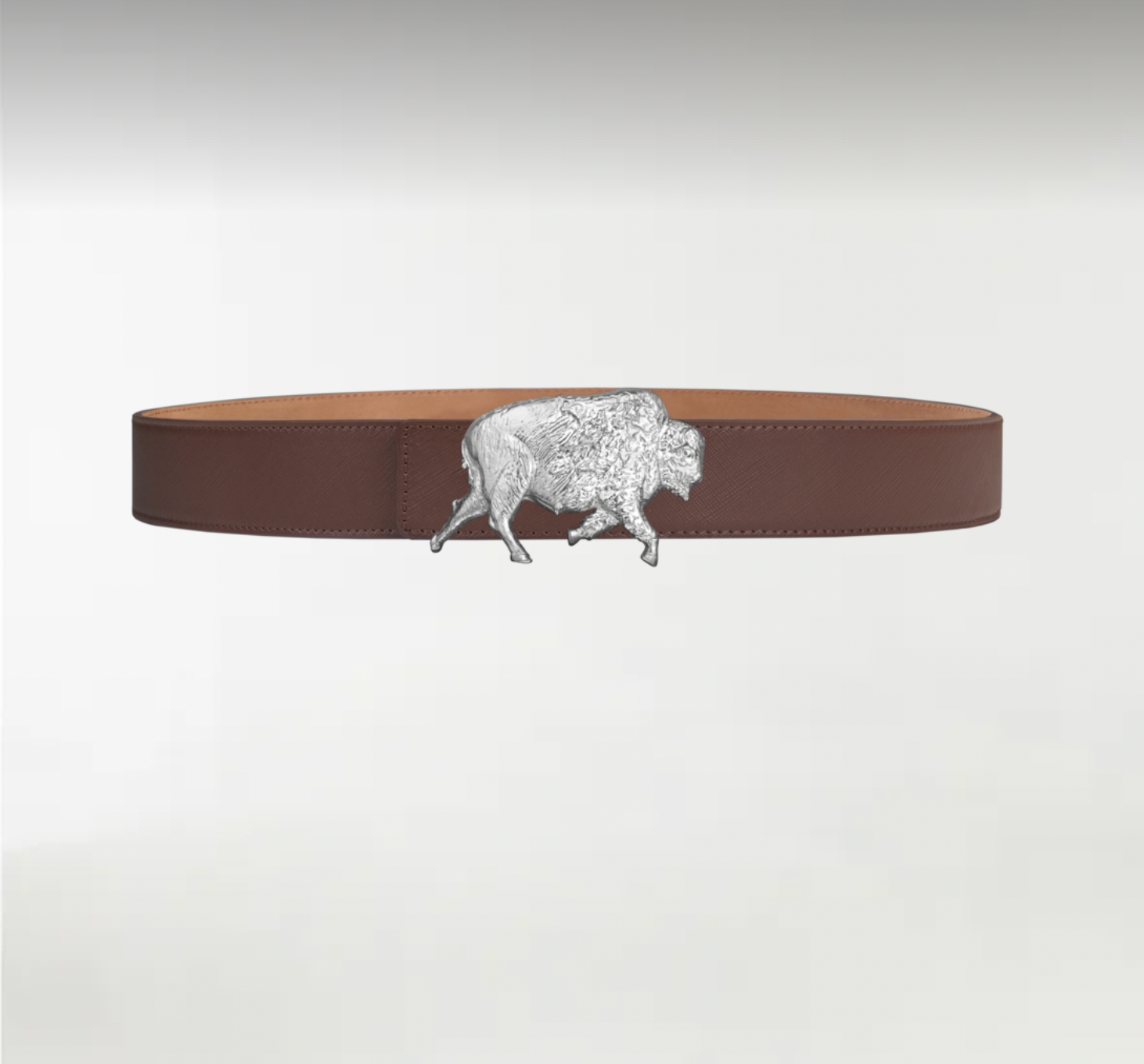 Bison ArtBuckle Pequeño Plata de Ley Rodiada