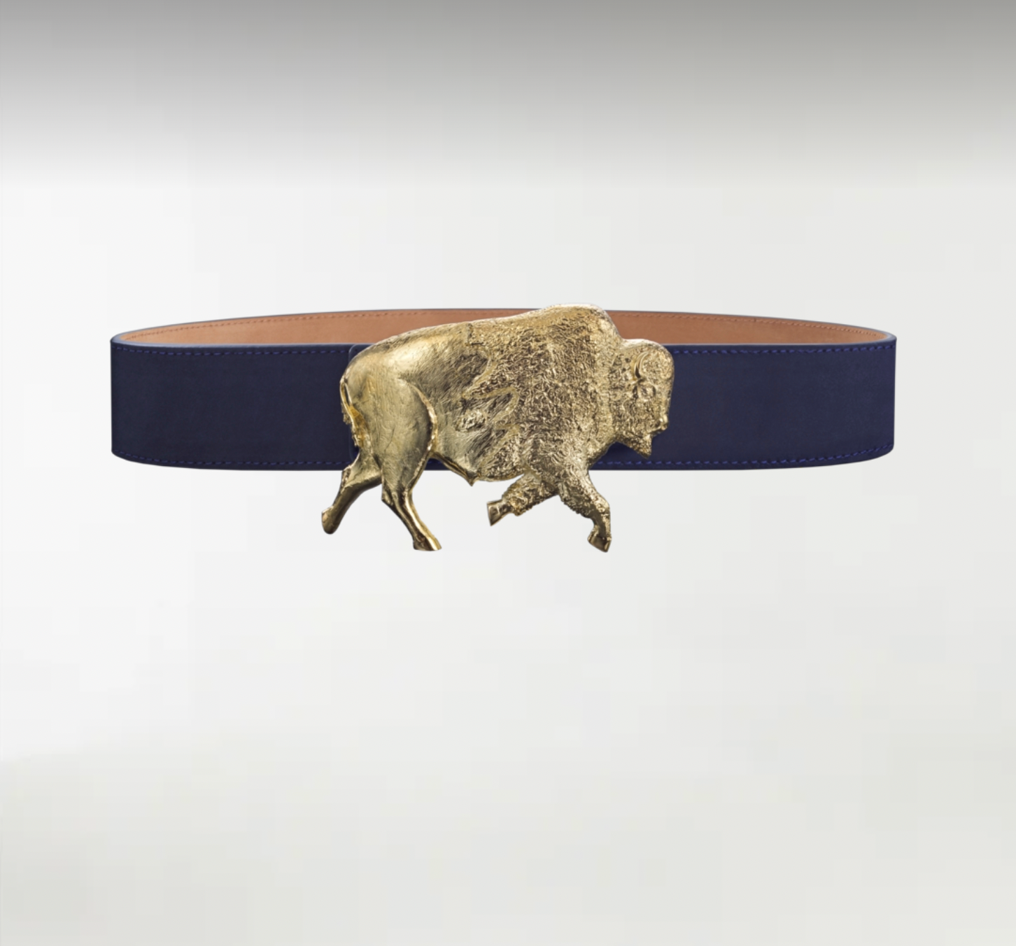 Bison ArtBuckle Grande Oro Vermeil