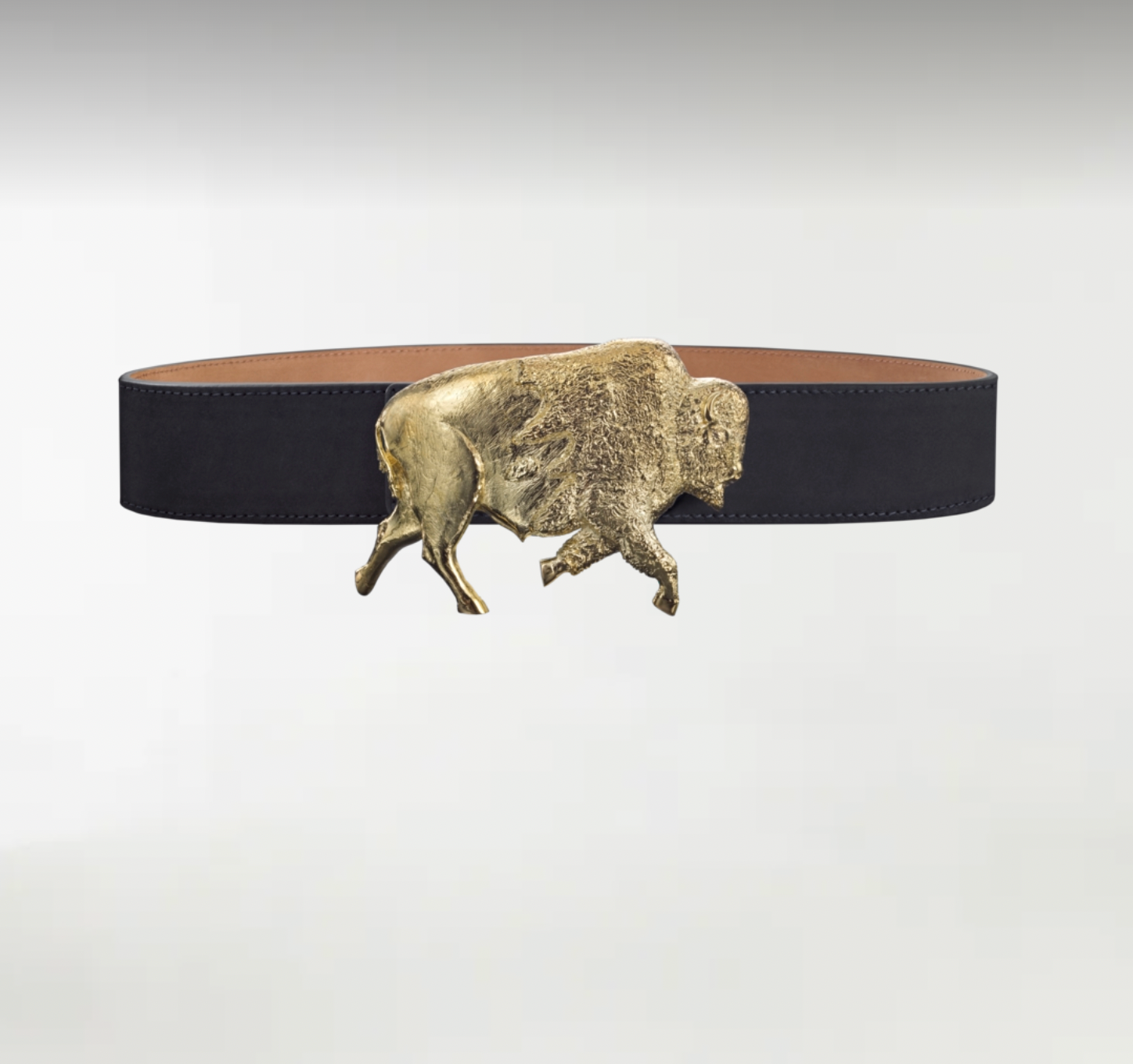 Bison ArtBuckle Grande Oro Vermeil