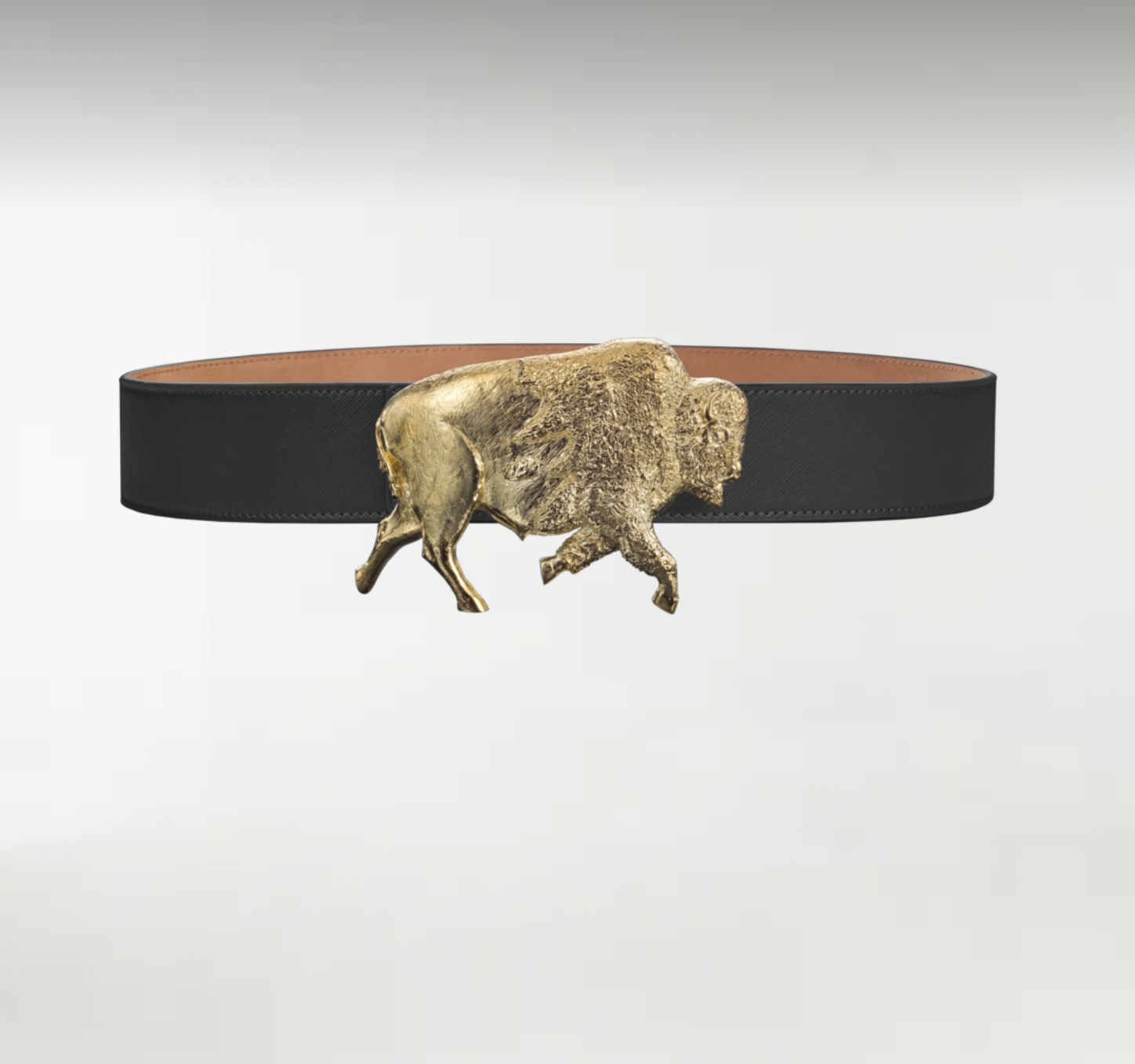Bison ArtBuckle Grande Oro Vermeil