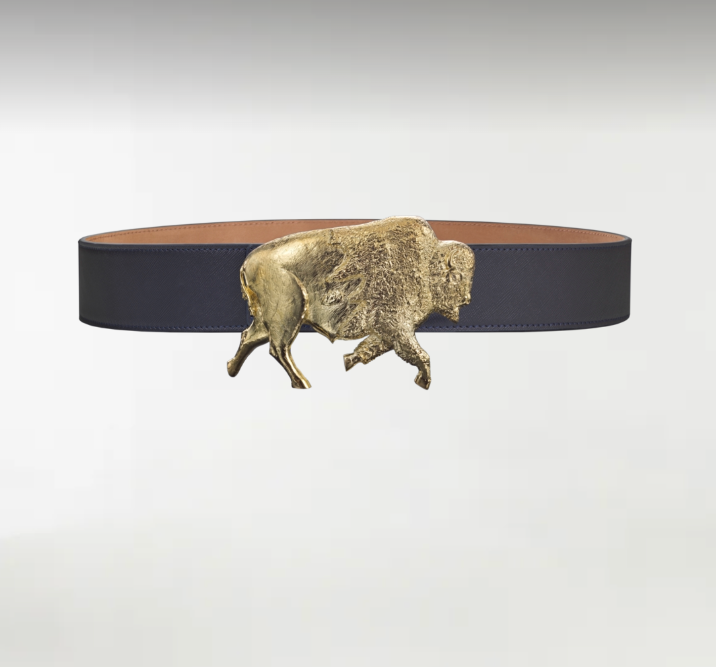Bison ArtBuckle Grande Oro Vermeil