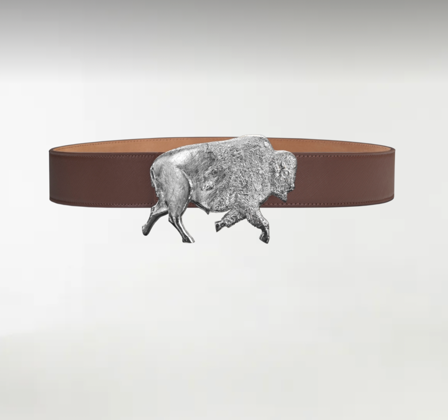 Bison ArtBuckle Grande Plata de Ley Rodiada
